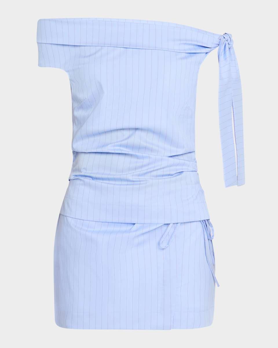 Lori Pinstripe Off-The-Shoulder Top
